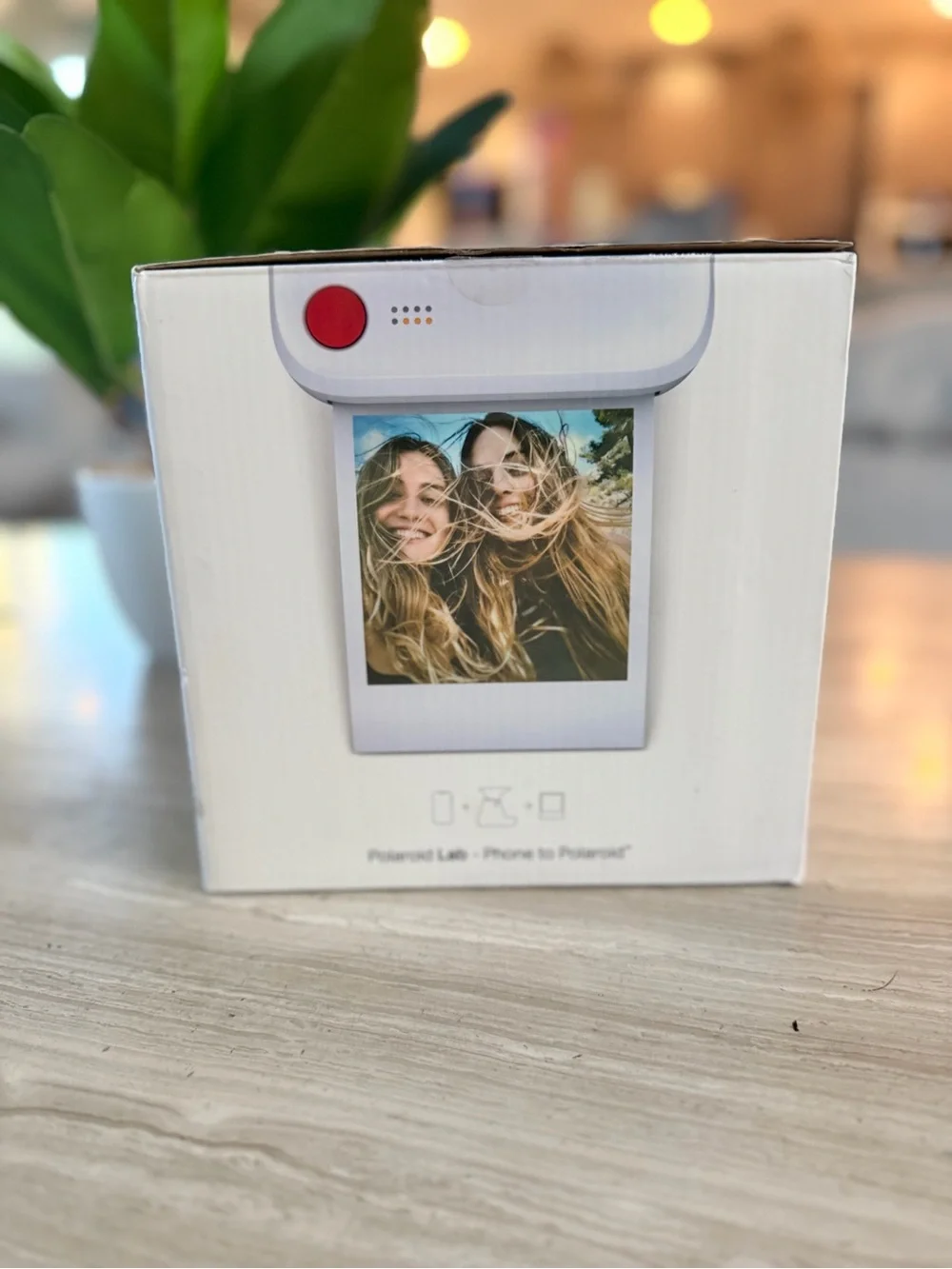 Polaroid White Instant Lab Printer with Black Top and Red Accent